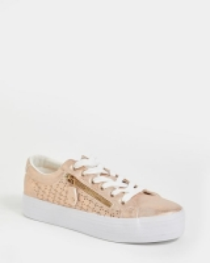 Laser Detail Side Zip Platform Shoes