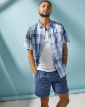 Regular Fit Linen Blend Check Short-Sleeved Shirt 7.00 €
