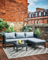 Dunnes Stores  Outdoor 3 Seater Sofa With Ottoman & Table