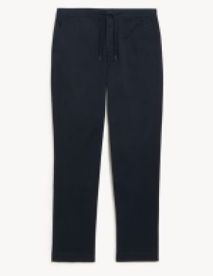Jaeger Cotton Stretch Drawstring Trousers
