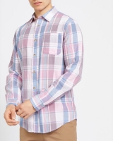 Dunnes Stores  Regular Linen Blend Check Long-Sleeved Shirt