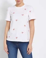Dunnes Stores  Flower Embroidery Tee