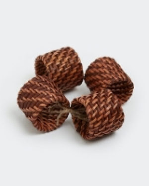 Paul Costelloe Living Rattan Napkin Rings - Pack Of 4