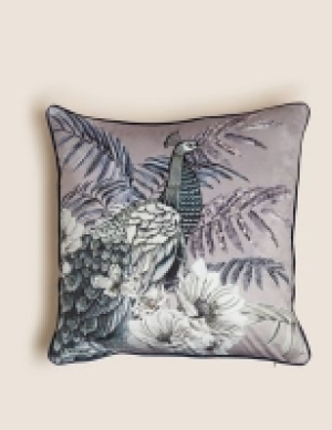 Velvet Embroidered Peacock Cushion 32.00 €