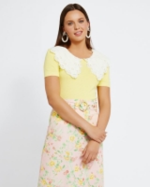 Dunnes Stores  Savida Embroidered Lace Collar Jumper