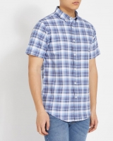 Dunnes Stores  Regular Short-Sleeved Oxford Check Shirt