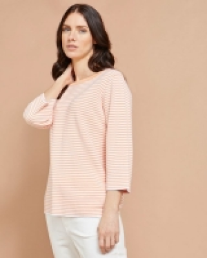 Paul Costelloe Studio Two-Tone Striped Jumper in Orange