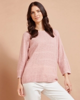 Dunnes Stores  Paul Costelloe Studio Textured Knit Jumper in Light Pink
