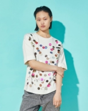 Joanne Hynes Cream Sequin T-Shirt