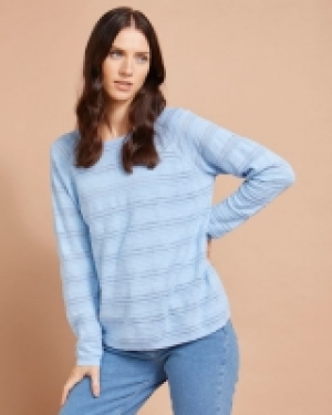 Dunnes Stores  Paul Costelloe Studio Textured Knit Jumper in Light Blue