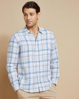 Dunnes Stores  Paul Costelloe Living Long-Sleeved Linen Check Shirt