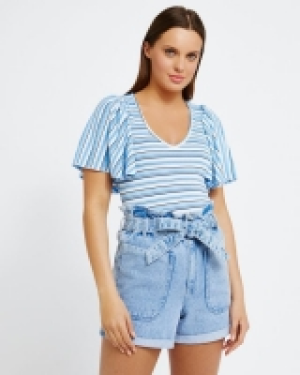 Savida V-Neck Tee With Volume Sleeve