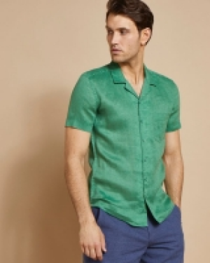 Dunnes Stores  Paul Costelloe Living Cuban Collar Short-Sleeved Linen Shirt