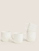 Marks and Spencer M&s Collection Set of 4 Mixed Heart Mugs