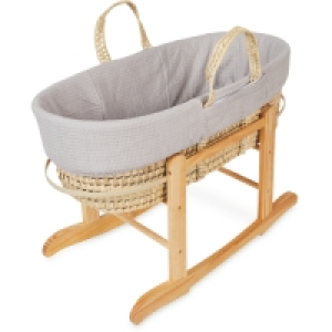 Grey Moses Basket & Rocking Stand