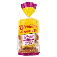 SuperValu  Brennans Cinnamon and Raisin Bagels 5 Pack