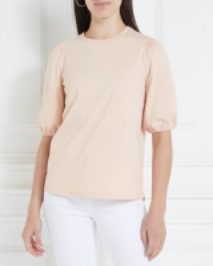 Dunnes Stores  Gallery Aurora Broiderie Sleeve Tee