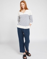 Dunnes Stores  Carolyn Donnelly The Edit Navy Linen Trousers