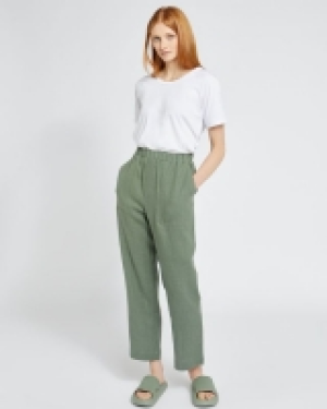 Carolyn Donnelly The Edit Khaki Linen Trousers