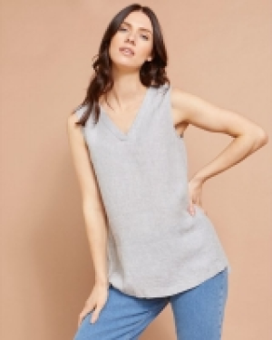 Dunnes Stores  Paul Costelloe Studio Linen Vest in Grey