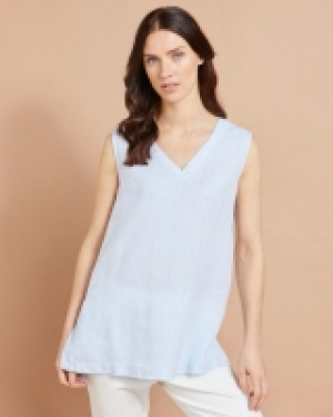 Paul Costelloe Studio Linen Vest in Light Blue