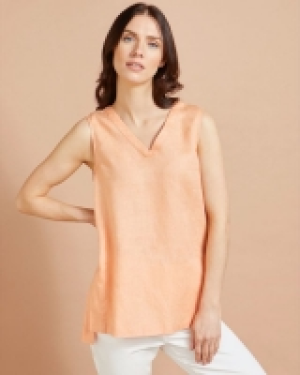 Paul Costelloe Studio Linen Vest in Orange