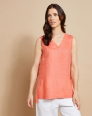 Paul Costelloe Studio Linen Vest in Coral
