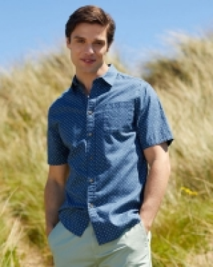 Regular Fit Linen Blend Print Short-Sleeved Shirt 7.00 €