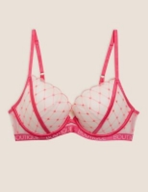 Boutique Lucia Heart Embroidery Wired Plunge Bra A-E