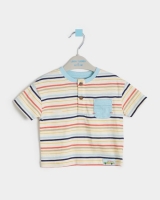 Dunnes Stores  Leigh Tucker Willow Fox Cotton Henley T-Shirt (3 months-4 ye