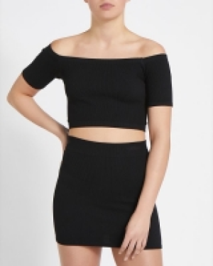 Ribbed Bandeau Short Sleeve