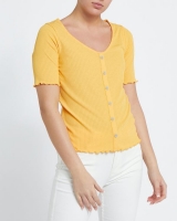 Dunnes Stores  Rib Button Front Tee