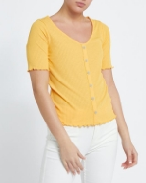 Rib Button Front Tee