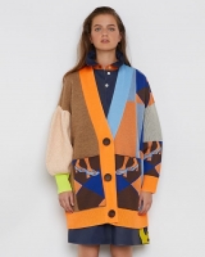 Joanne Hynes Super Oversized Cardigan With Lucia Patchwork
