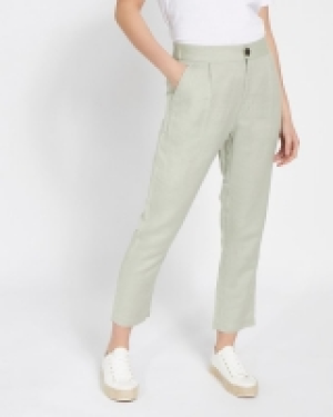 Linen Blend Buttoned Trousers