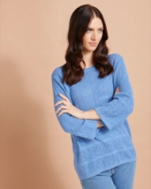 Dunnes Stores  Paul Costelloe Studio Textured Knit Jumper in Blue