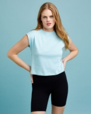 Crop High Neck Tee