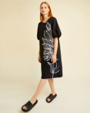 Dunnes Stores  Carolyn Donnelly The Edit Black Placement Print Dress
