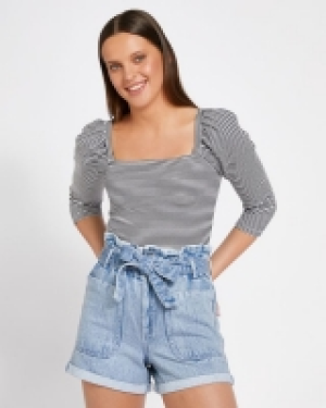 Savida Square Neck Ribbed Top