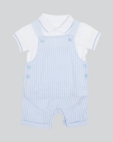 Dunnes Stores  Ticking Stripe Bib Short Set (Newborn - 12 months)