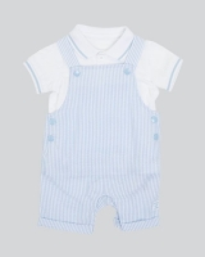 Dunnes Stores  Ticking Stripe Bib Short Set (Newborn - 12 months)