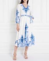 Dunnes Stores  Gallery Aurora Print Dress With Lace
