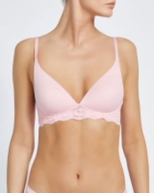Non-Wired Padded Soft Lace Plunge Bra