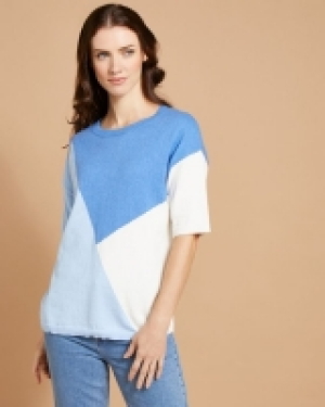Dunnes Stores  Paul Costelloe Studio Colour Block Knit in Blue
