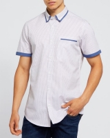 Dunnes Stores  Short-Sleeved Slim Fit Double Collar Shirt