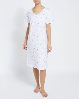 Dunnes Stores  Short-Sleeved Floral Cotton Nightdress