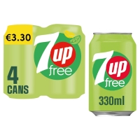 SuperValu  7up Free Cans 4 Pack