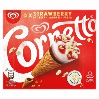 Centra  Cornetto Strawberry Ice Cream Cones 6 Pack 90ml