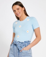 Dunnes Stores  Savida Crochet Flower T-Shirt
