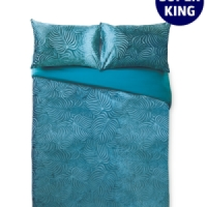 Aldi  Jacquard Green Superking Duvet Set